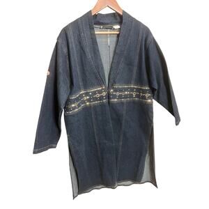 MOLATO | Denim Jacket Blazer | Sz M | Blue | Button Formal Winter Casual Long